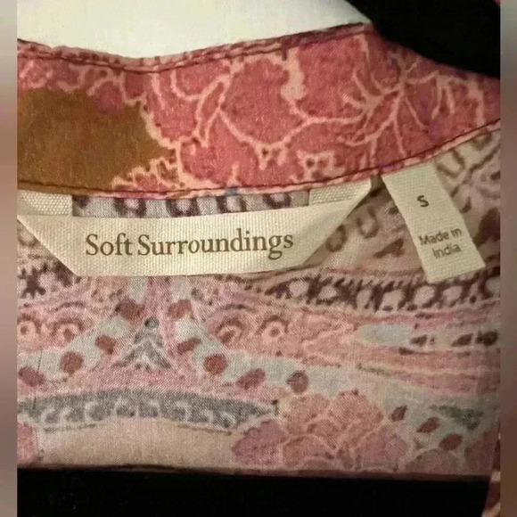 Soft surroundings multicolored floral boho open kimono size S (S138) - Picture 3 of 9